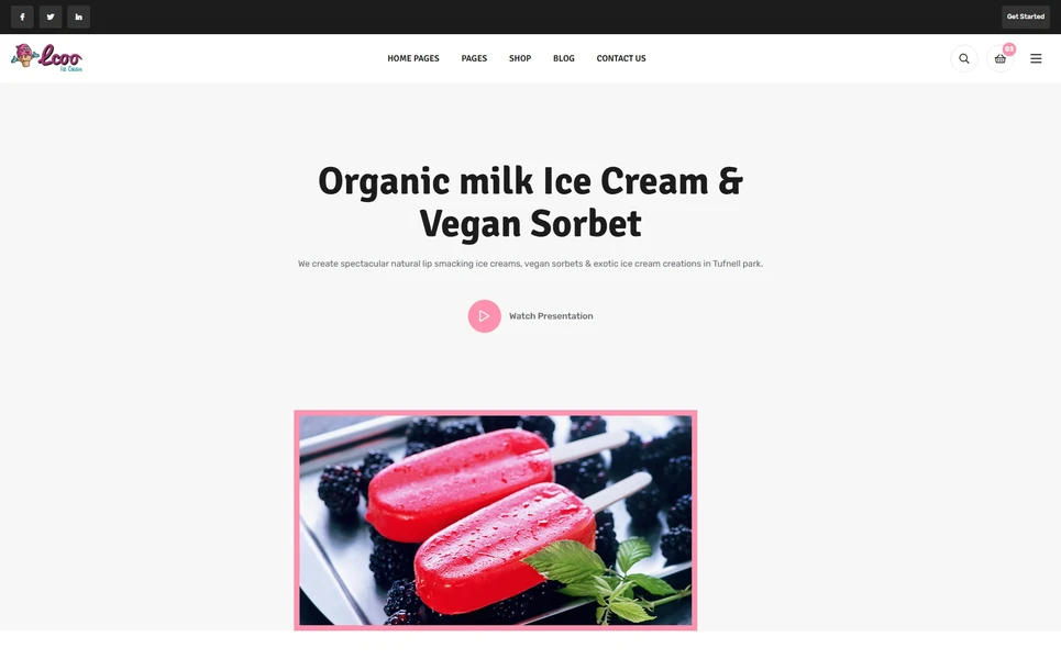 Icoo — Ice Cream React JS Template