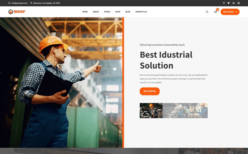 Indop — Industrial PHP Website Template