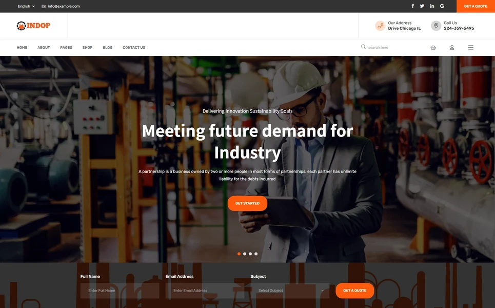 Indop — Industrial WordPress Theme