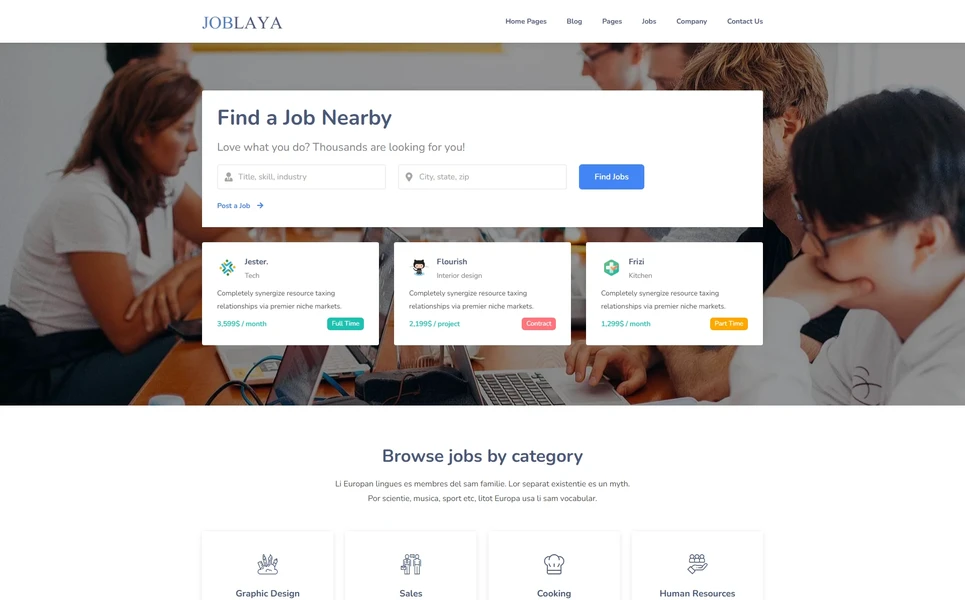 Joblaya — Job Portal Angular Template