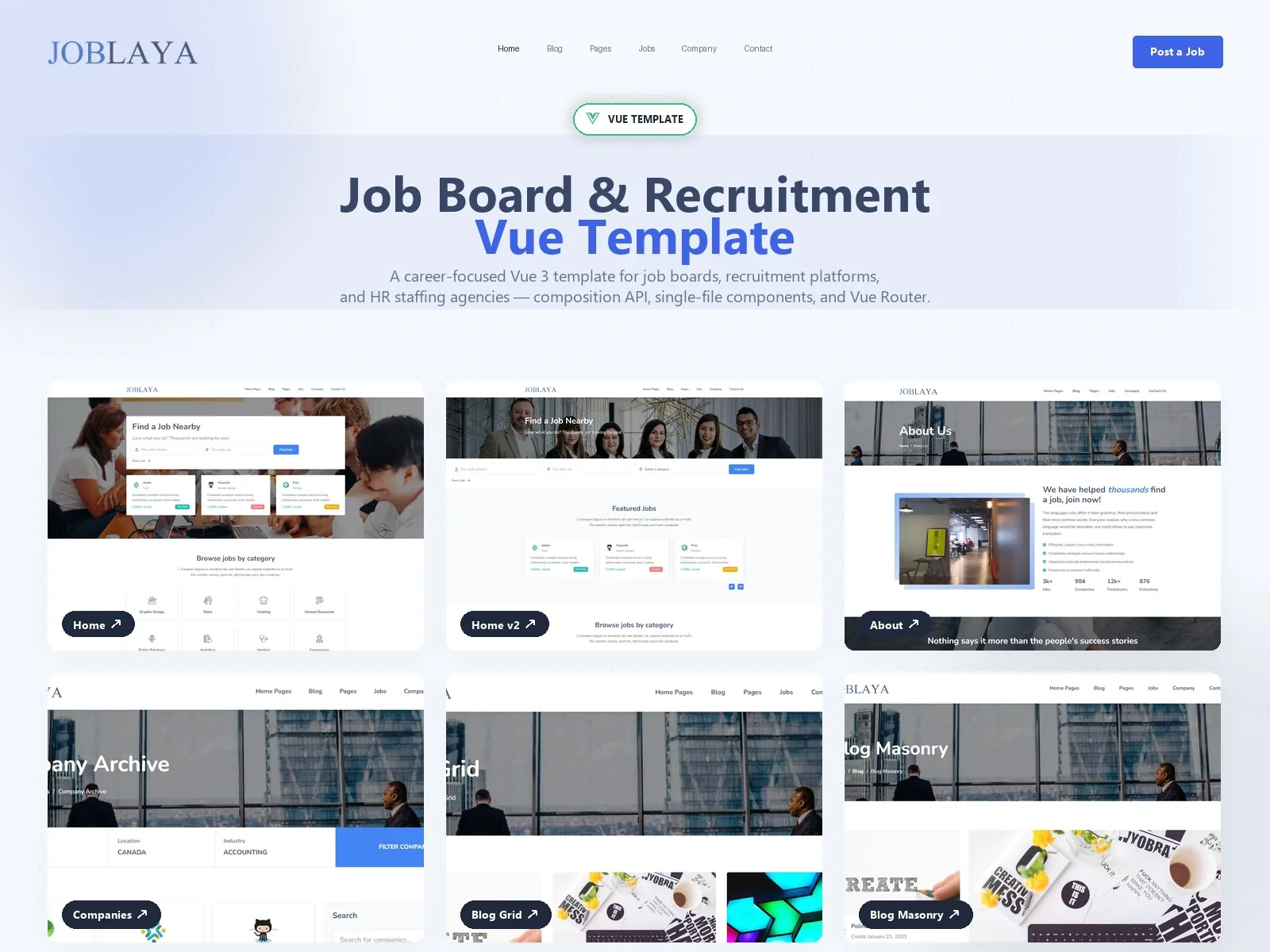 Joblaya — Job Portal Vue.js Template