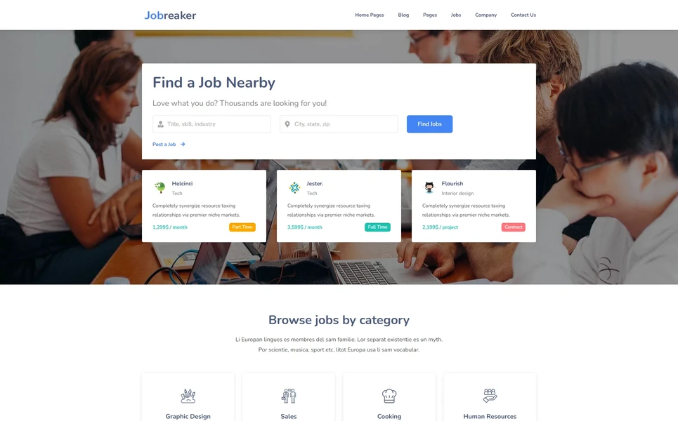 Jobreaker — Job Portal PHP Website Template