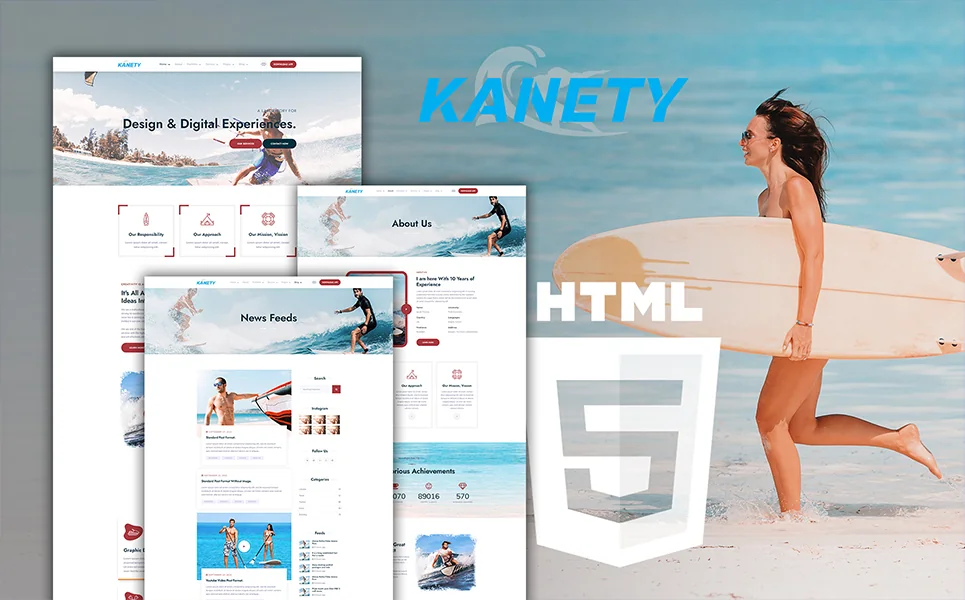 Kanety — Water Sports HTML5 Template