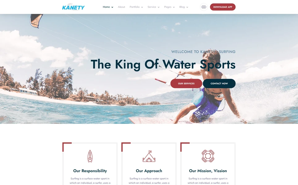Kanety — Water Sports WordPress Theme