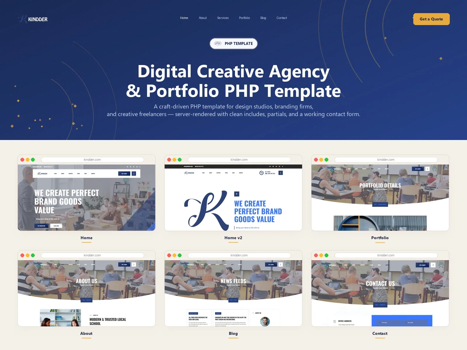 Kindder — Kids School PHP Website Template