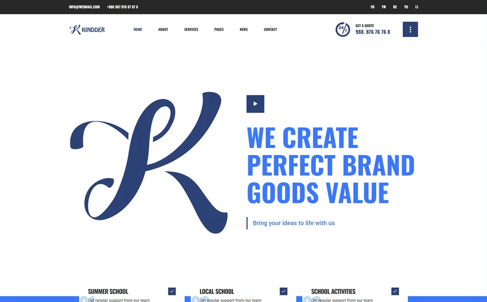 Kindder — Kids School React JS Template