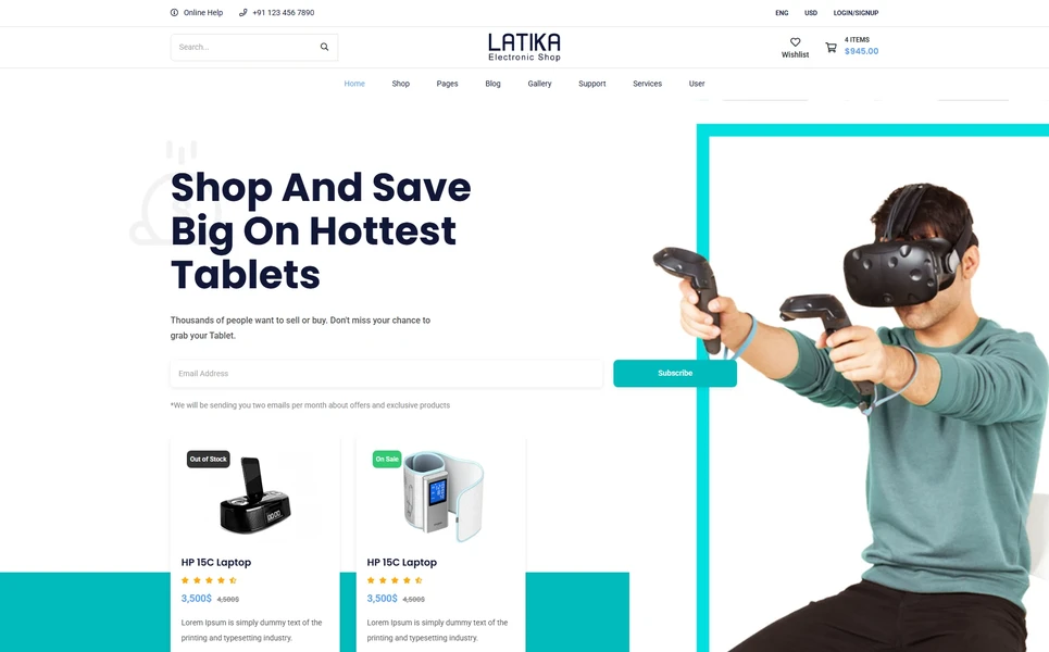 Latika — Electronics React JS Template