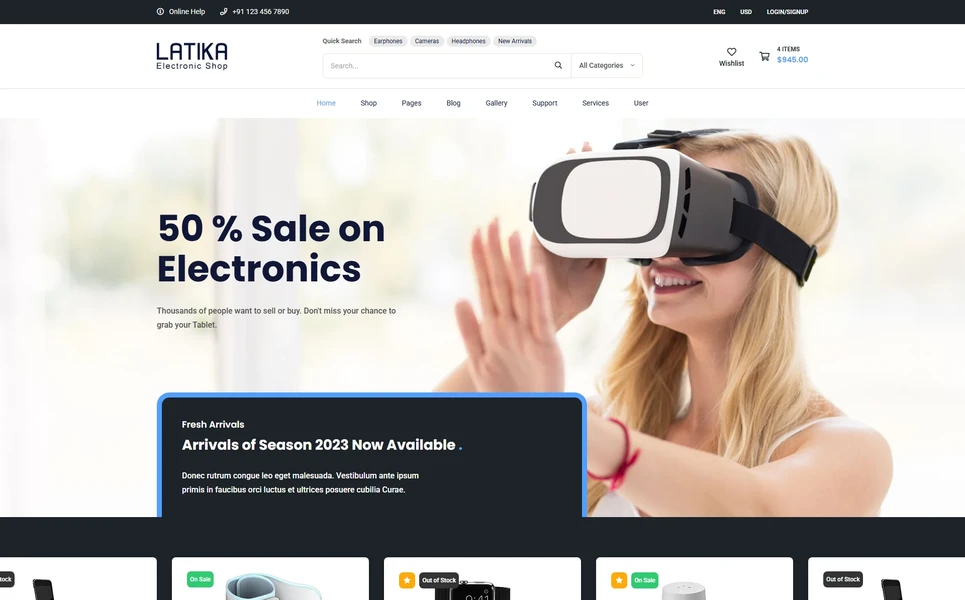 Latika — Electronics Vue.js Template