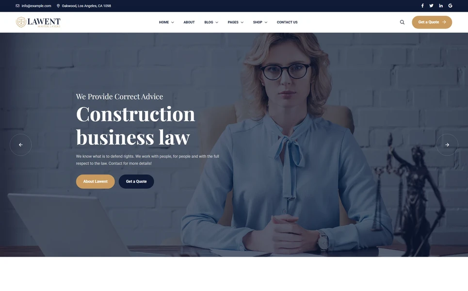 Lawent — Law Firm WordPress Theme