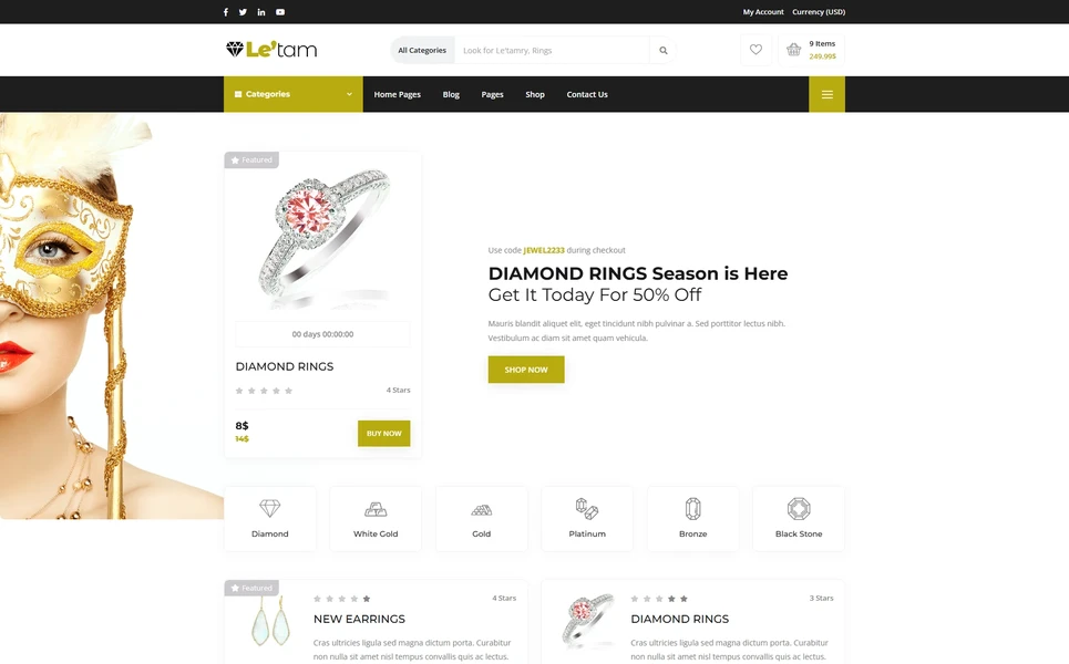 Letam — Jewelry HTML5 Template