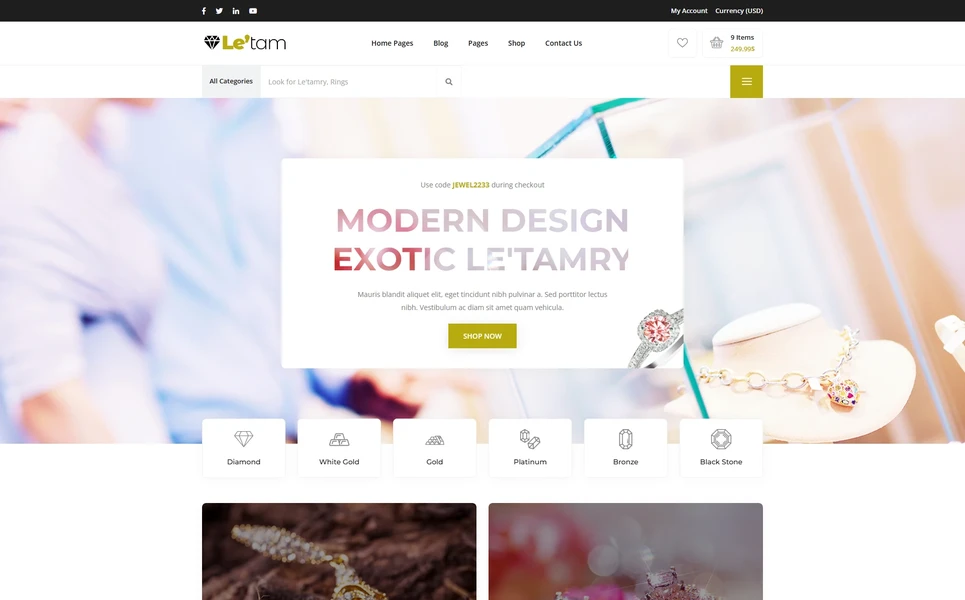 Letam — Jewelry WordPress Theme