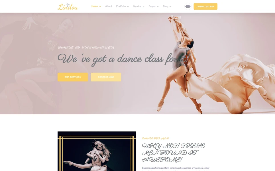 Lindu — Dance Classes PHP Website Template