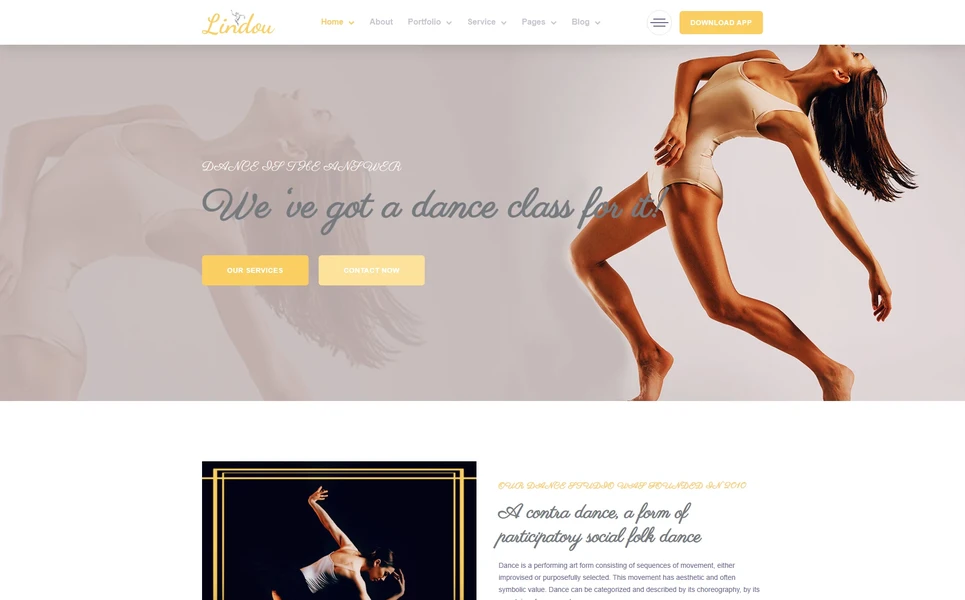 Lindu — Dance Classes WordPress Theme