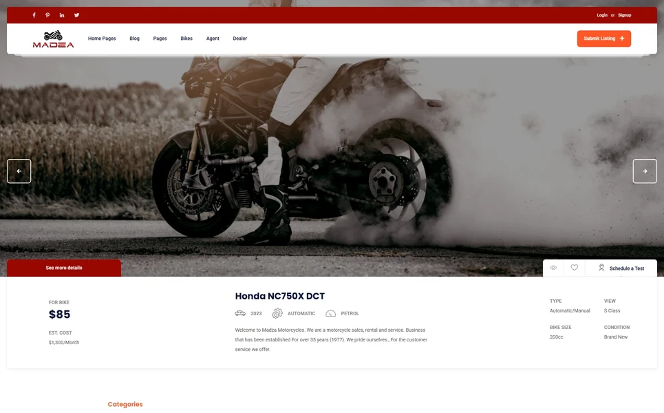 Madza — Automotive Vue.js Template