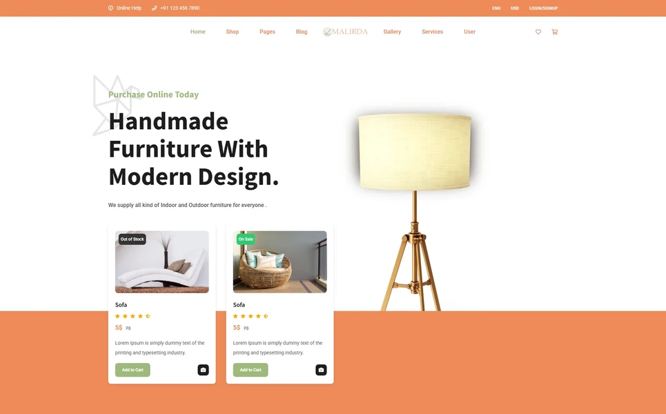Malirda — Furniture Vue.js Template