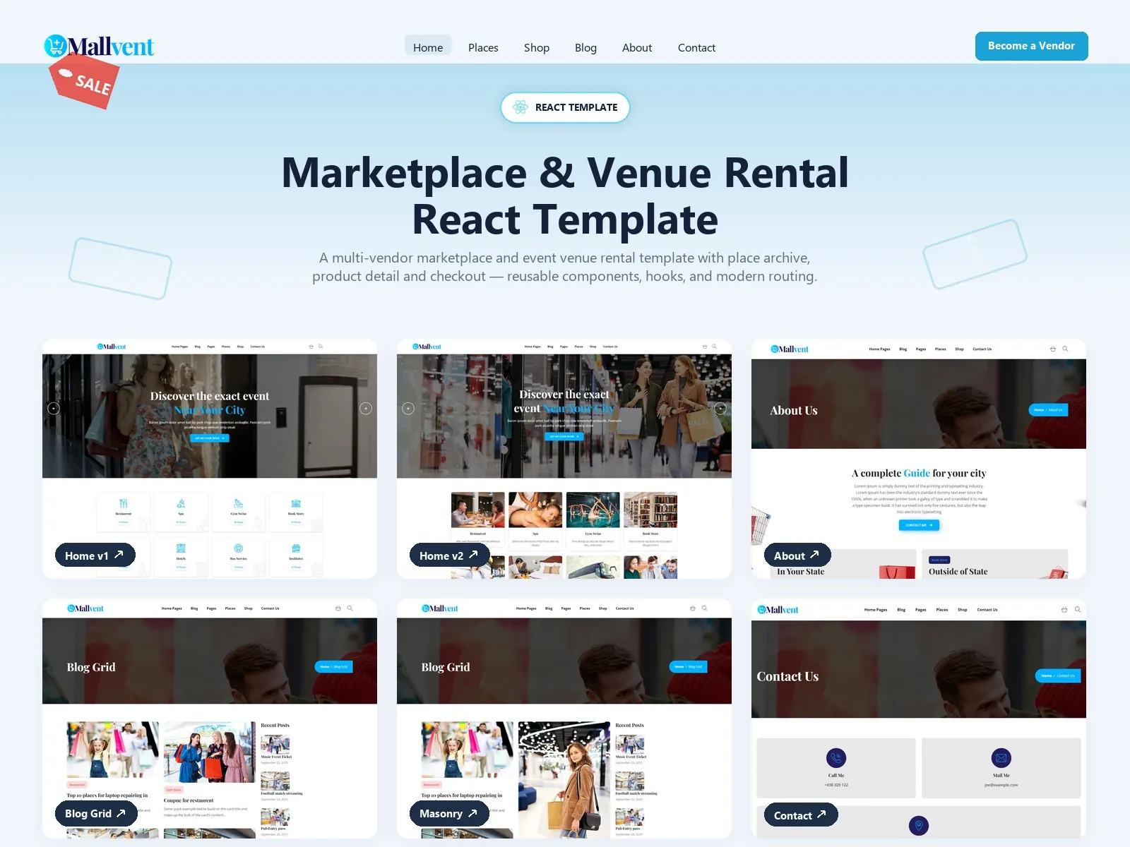 Mallvent — Events React JS Template