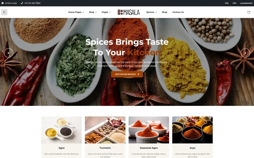 Masala — Spices Vue.js Template