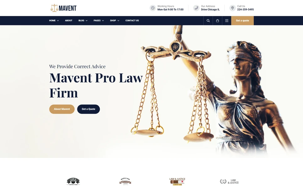 Mavent — Law Firm HTML5 Template