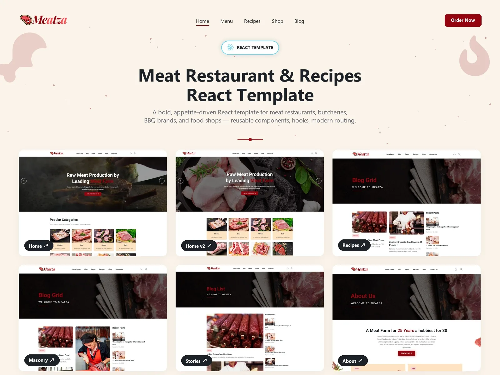 Meatza — Meat Shop React JS Template