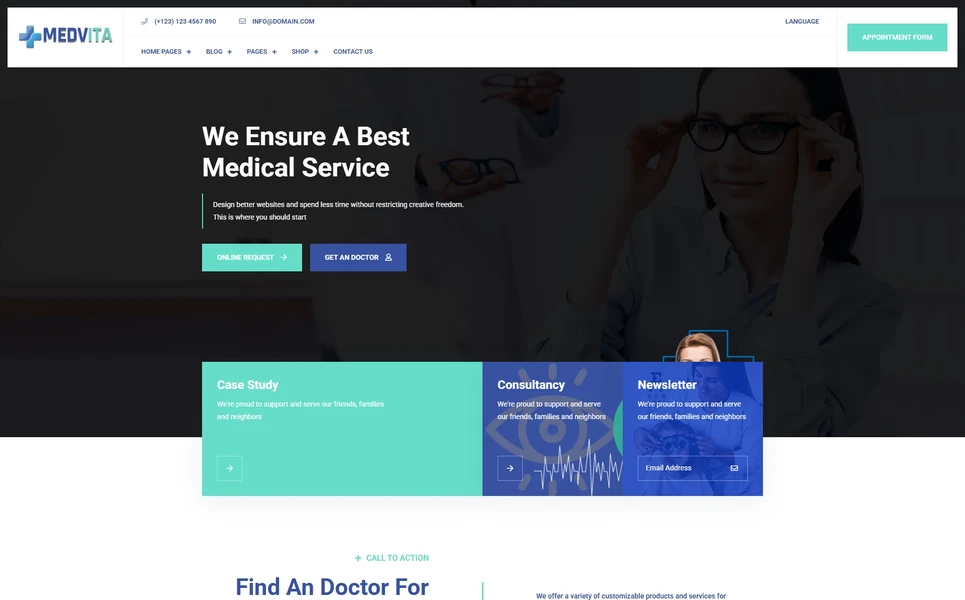Medvita — Medical React JS Template