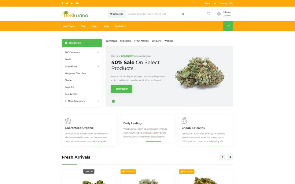 Mekiwana — Cannabis React JS Template