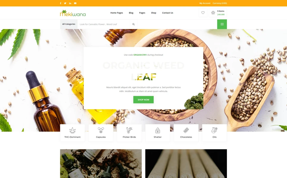 Mekiwana — Cannabis WordPress Theme