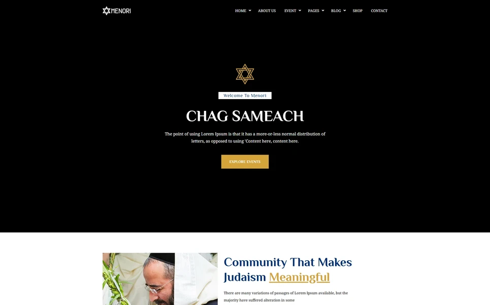 Menori — Religious WordPress Theme