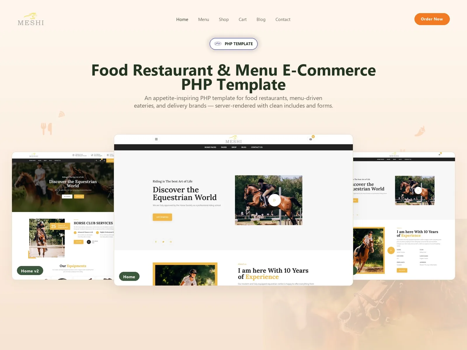 Meshi — Restaurant PHP Website Template