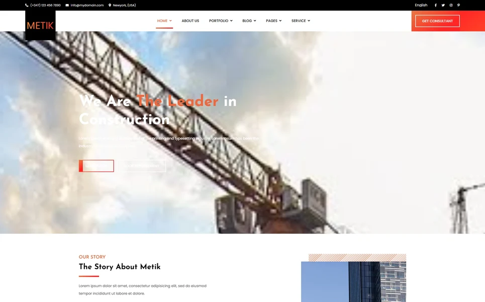 Metik — Construction WordPress Theme