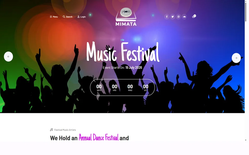 Mimata — Music Festival Angular Template