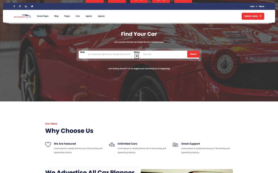 Motoprate — Automotive Angular Template