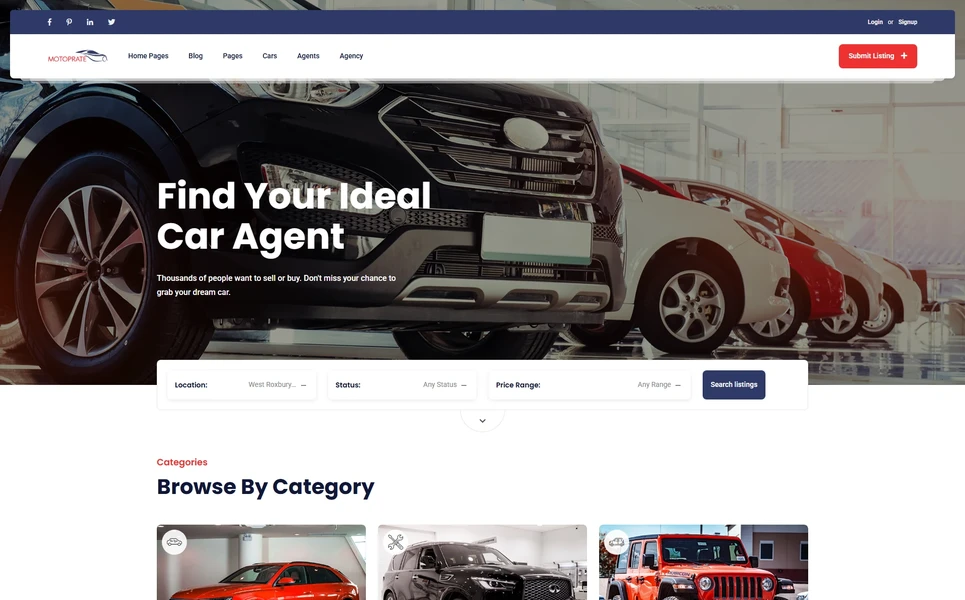 Motoprate — Automotive Vue.js Template