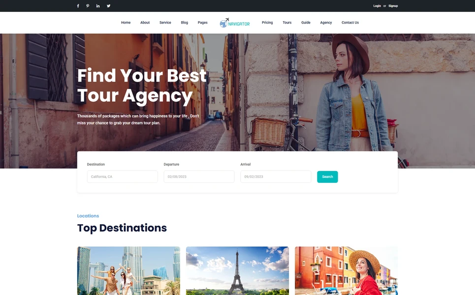Navigator — Tours WordPress Theme