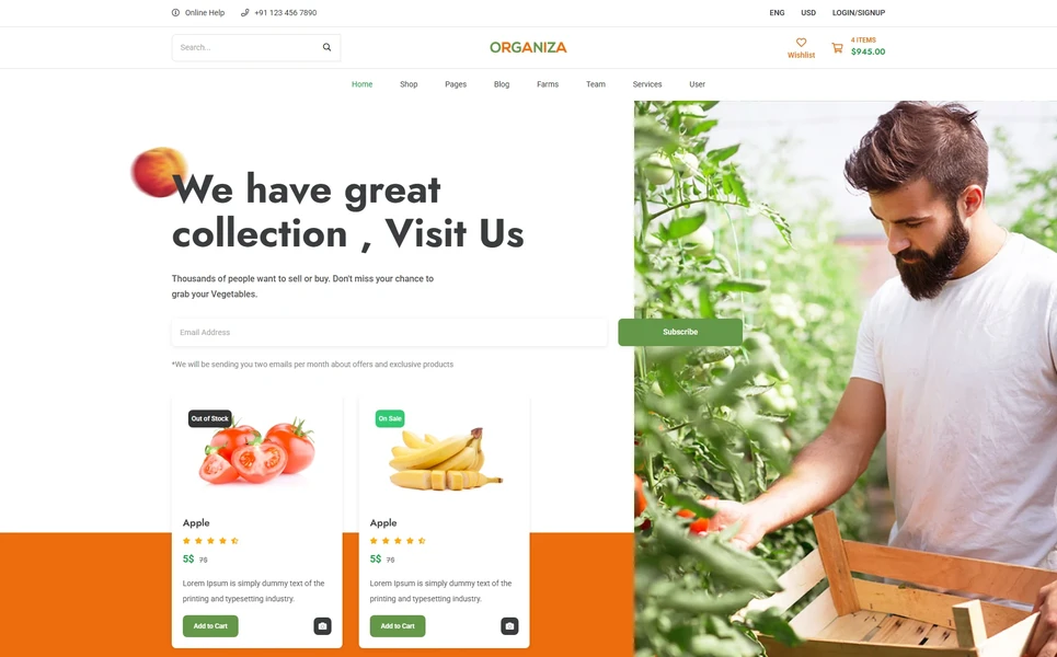 Organiza — Organic React JS Template