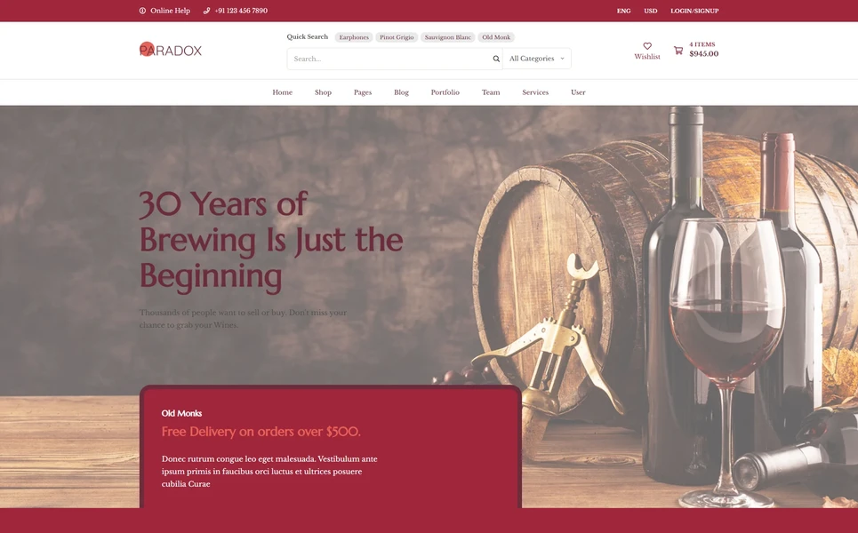 Paradox — Brewery HTML5 Template