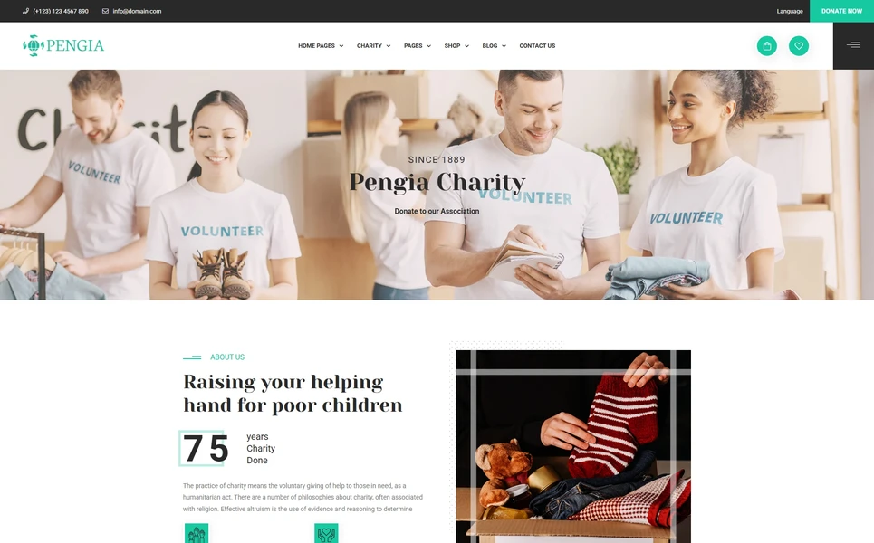 Pengia — Charity Vue.js Template