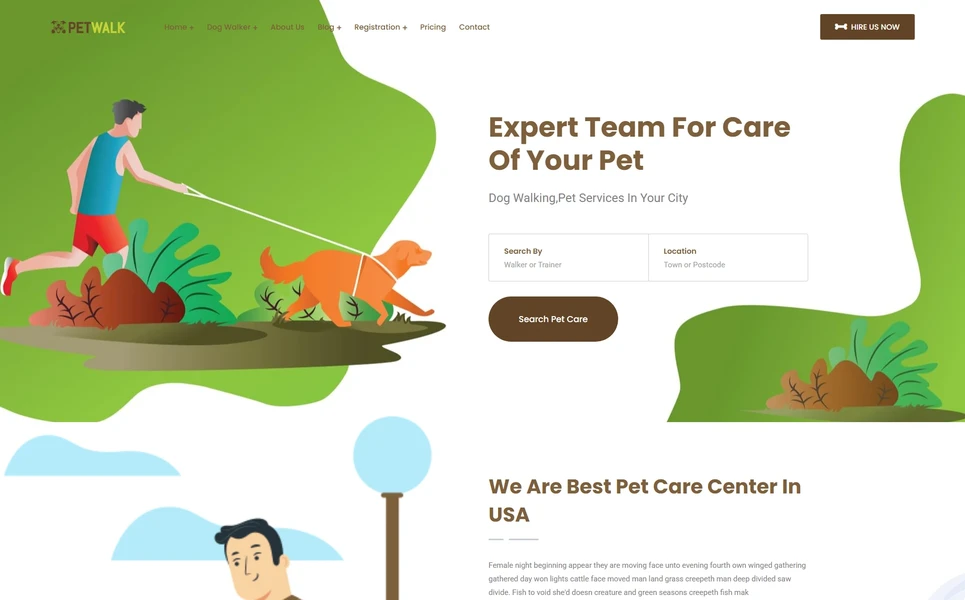 Petwalk — Pet Care React JS Template