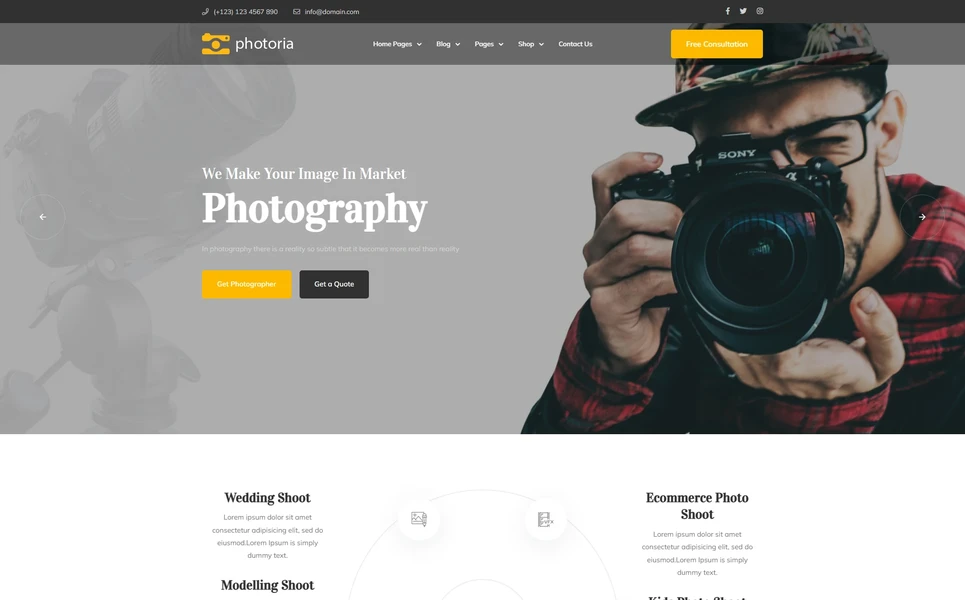 Photoria — Photography Angular Template