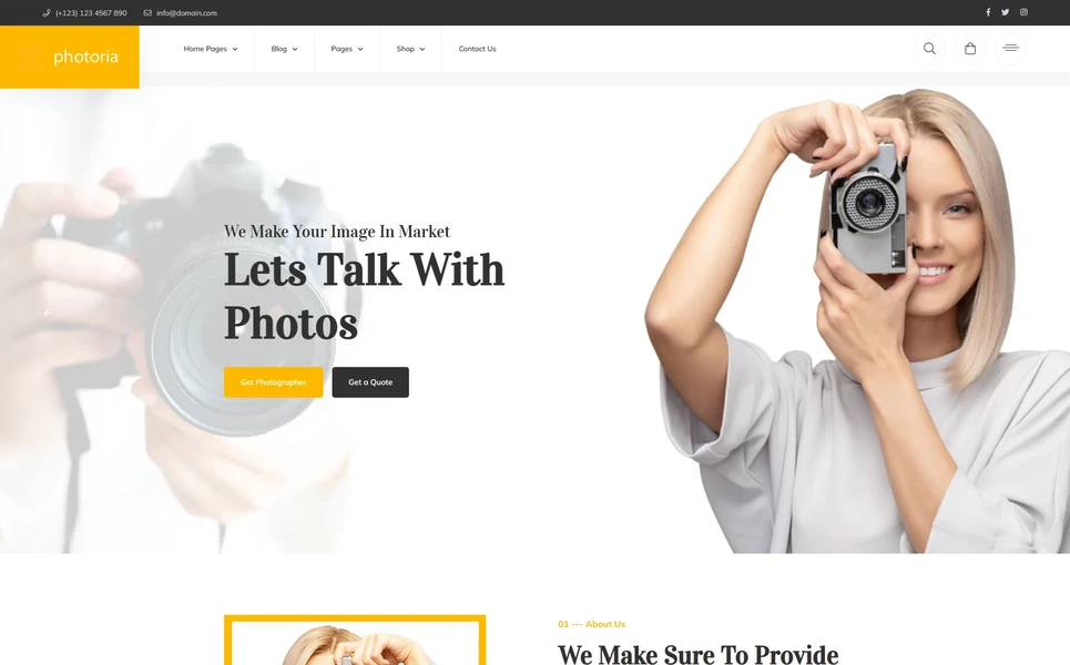 Photoria — Photography WordPress Theme