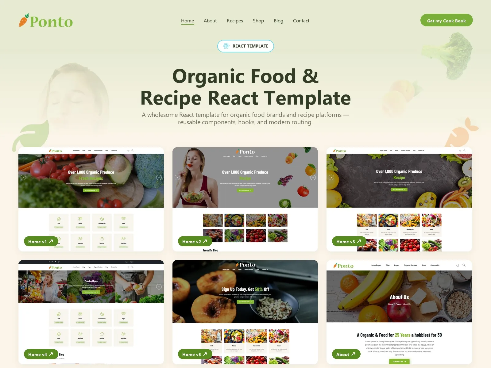 Ponto — Organic React JS Template