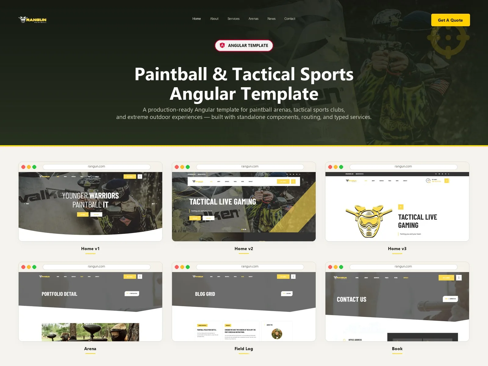 Rangun — Sports Angular Template