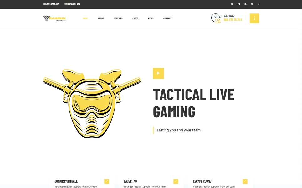 Rangun — Sports React JS Template