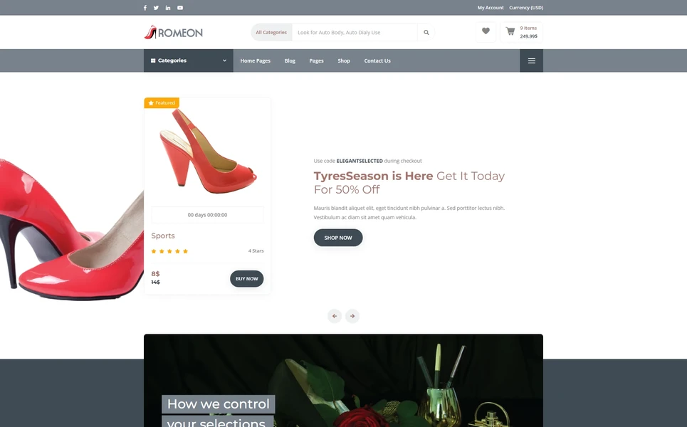 Romeon — Auto Parts Angular Template