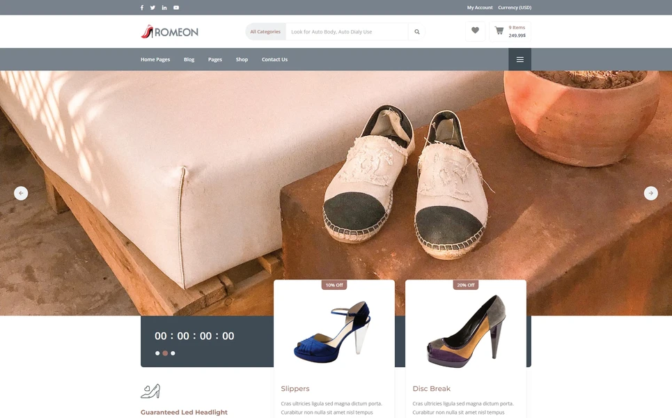 Romeon — Auto Parts PHP Website Template