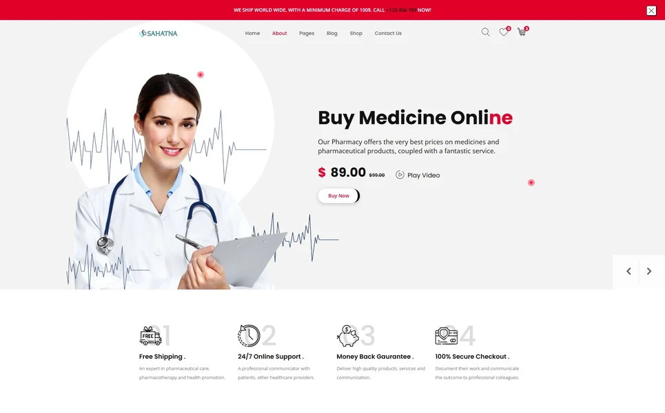 Sahatna — Pharmacy HTML5 Template