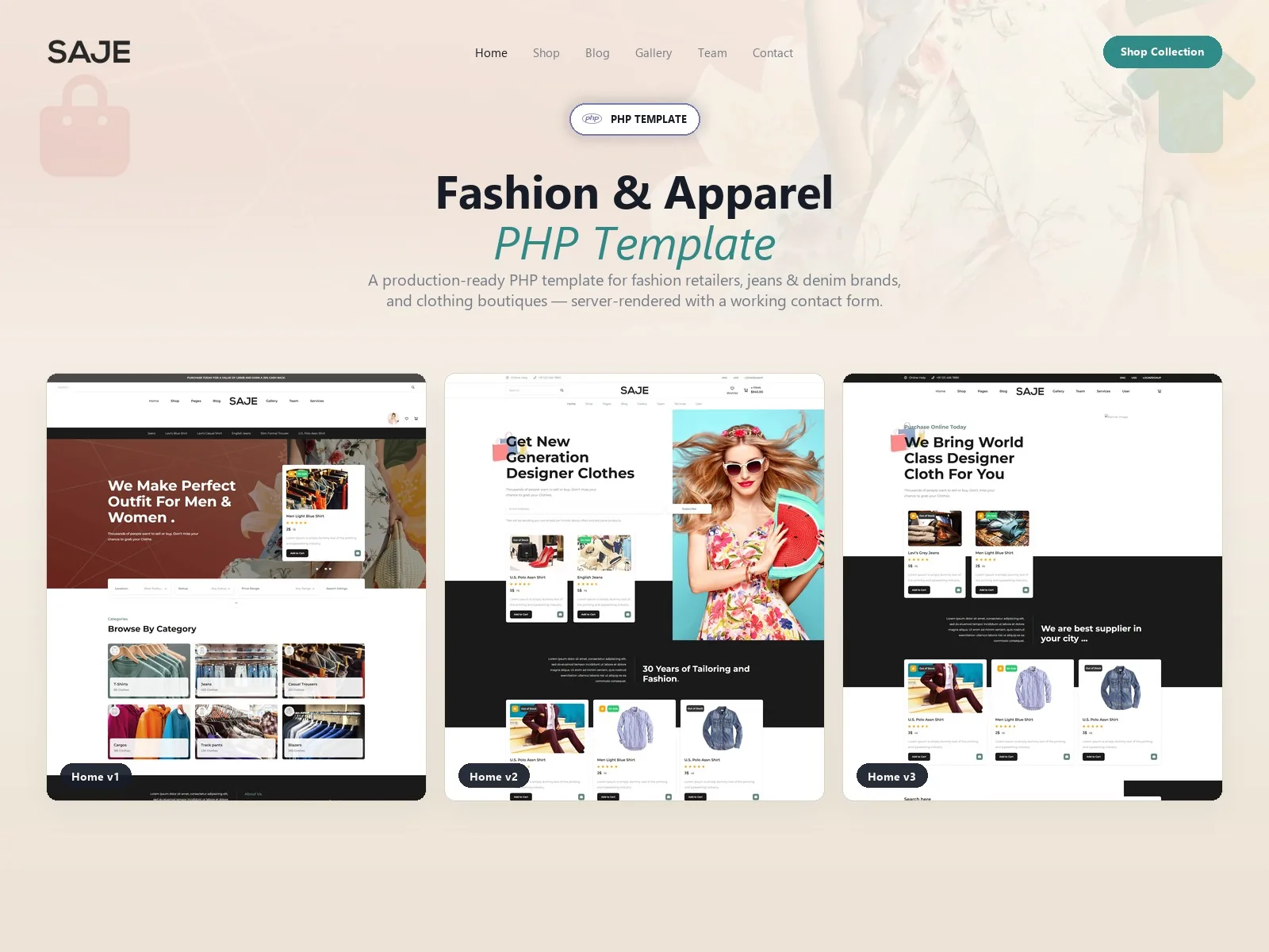 Saje — Fashion PHP Website Template