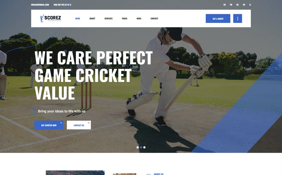 Scorez — Cricket Vue.js Template