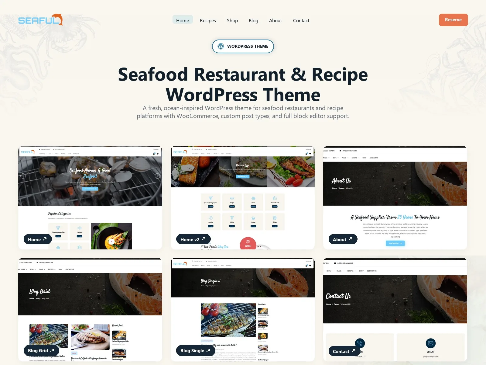 Seaful — Seafood WordPress Theme