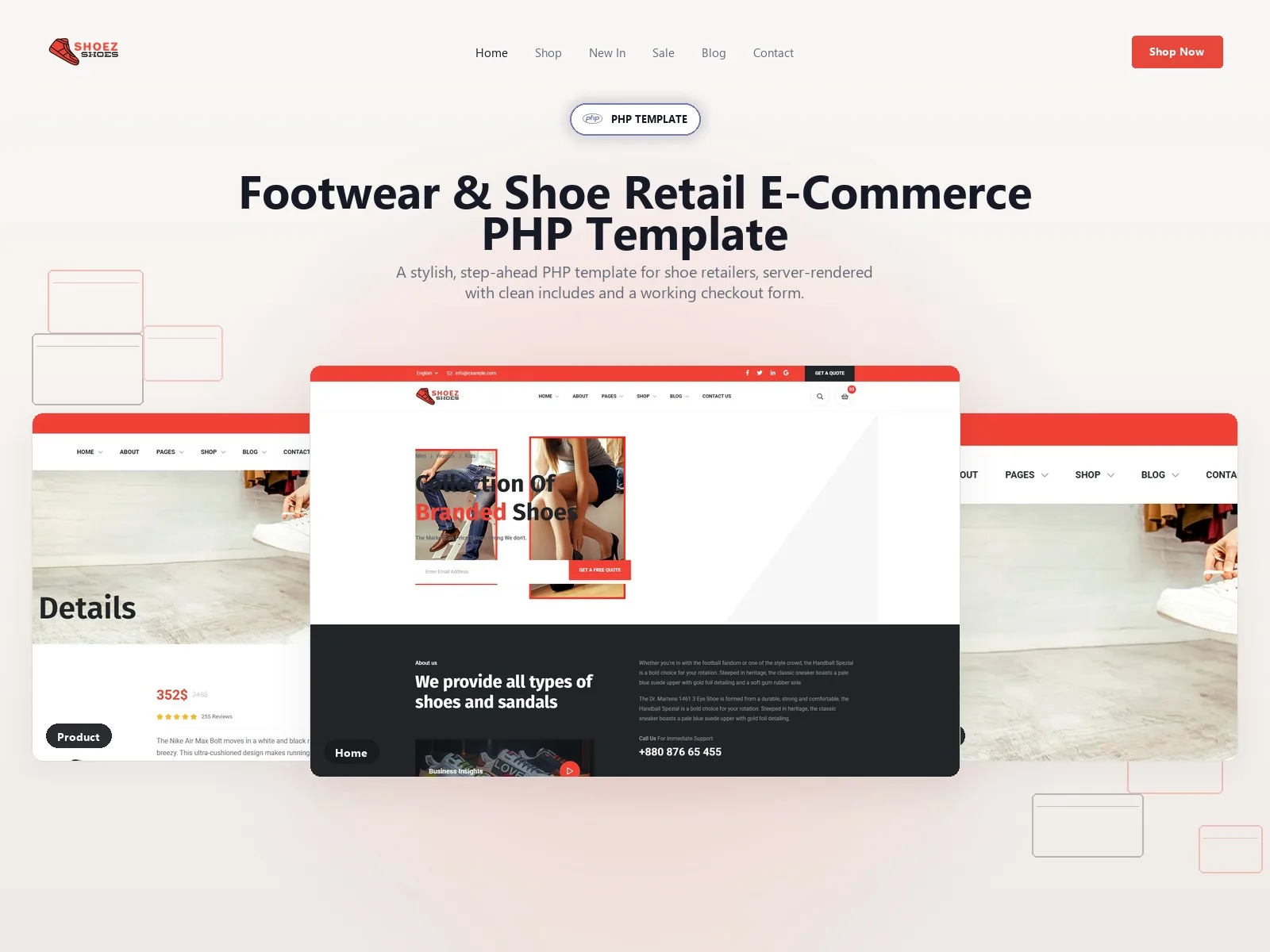 Shoez — Shoes PHP Website Template