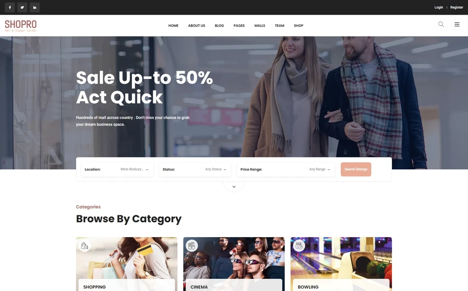 Shopro — Shopping Mall PHP Website Template